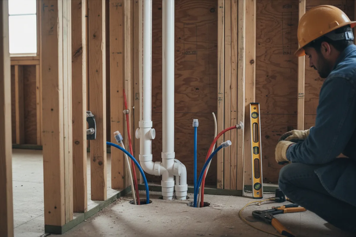 Drain and supply rough-in during Garbage Disposal Repair in Majestic